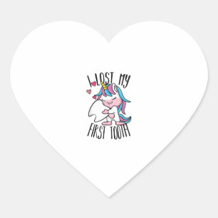 Funny Tooth Fairy - Cute Unicorn ik heb mijn eerst Hart Sticker