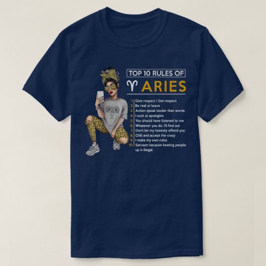 Funny Top 10 Rules of Aries Zodiac Sign Horoscope (Design voorkant)
