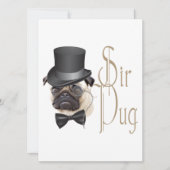 Funny Top Hat Monocle Sir Pug Dog (Voorkant)