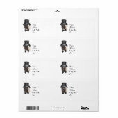 Funny Top Hat Monocle Sir Pug Dog Etiket (Full Sheet)