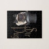 Funny Top Hat Monocle Sir Pug Dog Legpuzzel (Horizontaal)