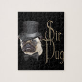 Funny Top Hat Monocle Sir Pug Dog Legpuzzel (Verticaal)