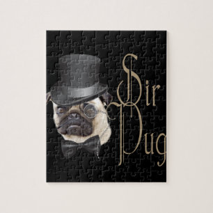 Funny Top Hat Monocle Sir Pug Dog Legpuzzel