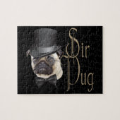 Funny Top Hat Monocle Sir Pug Dog Legpuzzel (Horizontaal)