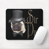 Funny Top Hat Monocle Sir Pug Dog Muismat (Met muis)