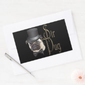 Funny Top Hat Monocle Sir Pug Dog Rechthoekige Sticker (Envelop)