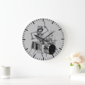 Funny Top Hat Skeleton Drummer Music Theme  Grote Klok (Huis)