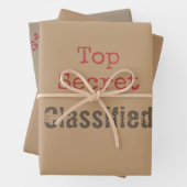Funny Top Secret Gift Wrapping Set Inpakpapier Vel (In situ)