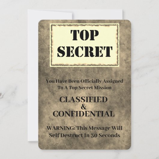 Funny Top Secret Surprise Birthday Kaart (Voorkant)