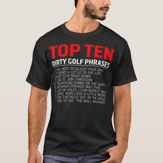 Funny Top Ten Dirty Golf, grappige golftas (Voorkant)