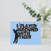 Funny topicical golf briefkaart (Staand voorkant)