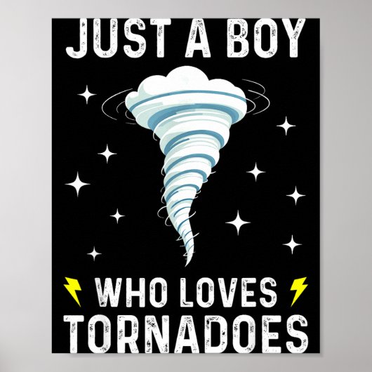 Funny Tornado Gift For Boys Kids Hurricane Weather Poster (Voorkant)