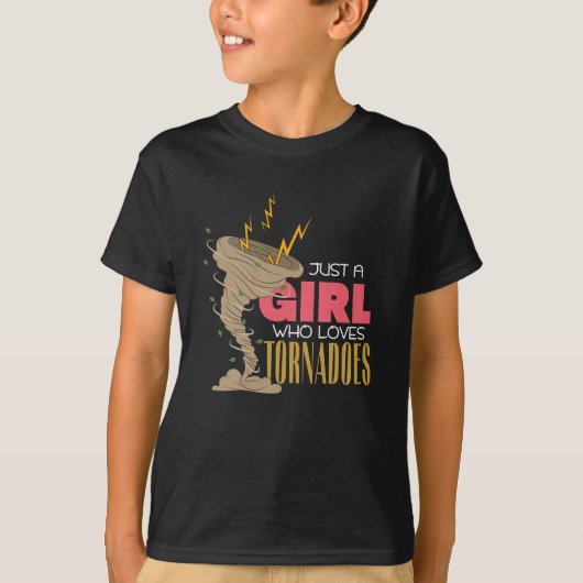 Funny Tornado Tropical Girl Kinder orkaan T-shirt (Voorkant)