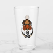 Funny Tortoise Chilling Monogram Glas (Achterkant)