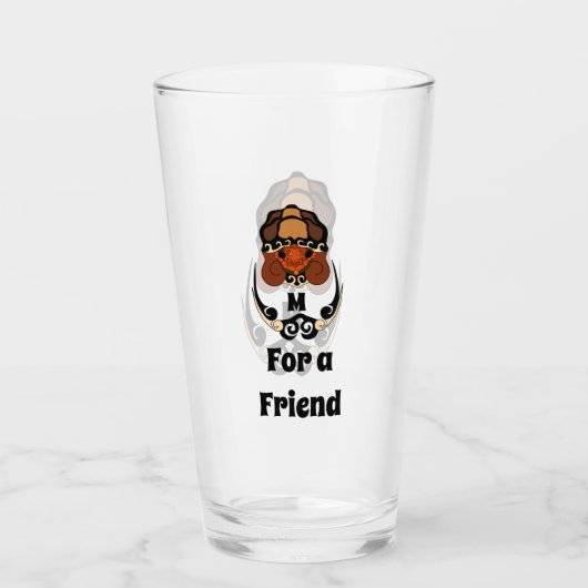 Funny Tortoise Chilling Monogram Glas (Voorkant)