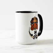 Funny Tortoise Chilling Monogram Mok (Voorkant rechts)