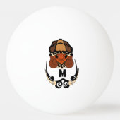 Funny Tortoise Chilling Monogram Pingpongbal (Voorkant)