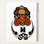Funny Tortoise Chilling Monogram Planner (Achterkant)