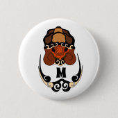 Funny Tortoise Chilling Monogram Ronde Button 5,7 Cm (Voorkant)