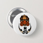 Funny Tortoise Chilling Monogram Ronde Button 5,7 Cm (Voorkant /achterkant)