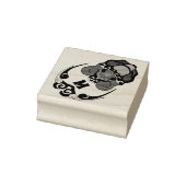 Funny Tortoise Chilling Monogram Rubberstempel (Stempel)