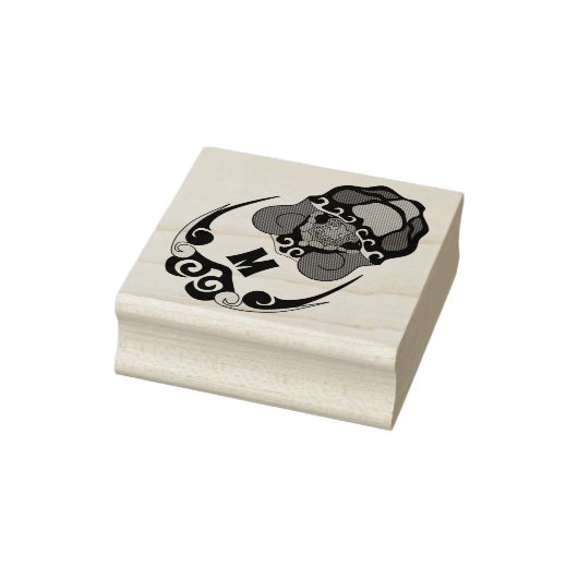 Funny Tortoise Chilling Monogram Rubberstempel (Stempel)