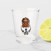 Funny Tortoise Chilling Monogram Shot Glas (Voorkant)
