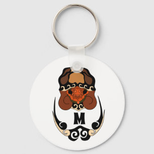 Funny Tortoise Chilling Monogram Sleutelhanger