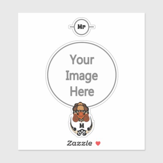 Funny Tortoise Chilling Monogram Sticker (Vel)