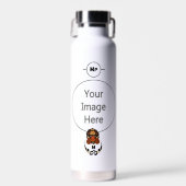 Funny Tortoise Chilling Monogram Waterfles (Voorkant)