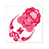 Funny Tortoise Chilling Monogram Zelfinktende Stempel (Design)