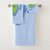 Funny tortoise golf surfende cartoon bad handdoek (Insitu)