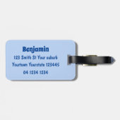 Funny tortoise golf surfende cartoon bagagelabel (Achterkant horizontaal)