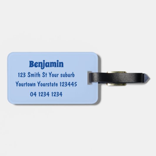 Funny tortoise golf surfende cartoon bagagelabel (Achterkant horizontaal)