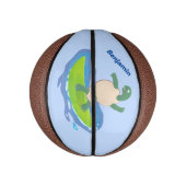 Funny tortoise golf surfende cartoon basketbal (Verticaal)