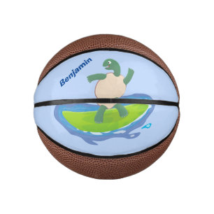 Funny tortoise golf surfende cartoon basketbal