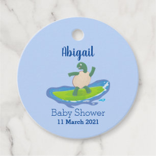 Funny tortoise golf surfende cartoon bedankjes labels