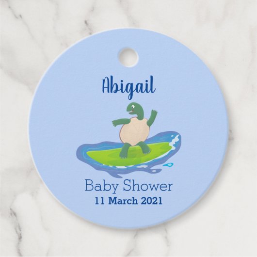 Funny tortoise golf surfende cartoon bedankjes labels (Voorkant)
