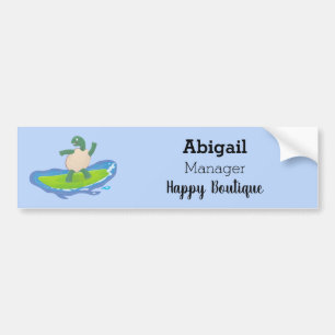 Funny tortoise golf surfende cartoon bumpersticker