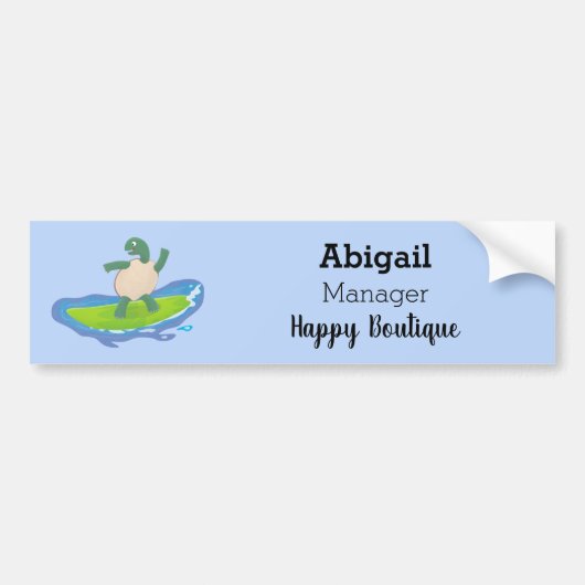Funny tortoise golf surfende cartoon bumpersticker (Voorkant)