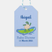 Funny tortoise golf surfende cartoon cadeaulabel (Achterkant)