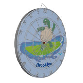 Funny tortoise golf surfende cartoon dartbord (Voorkant Links)