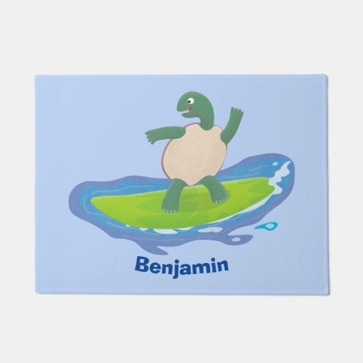 Funny tortoise golf surfende cartoon deurmat (Voorkant)