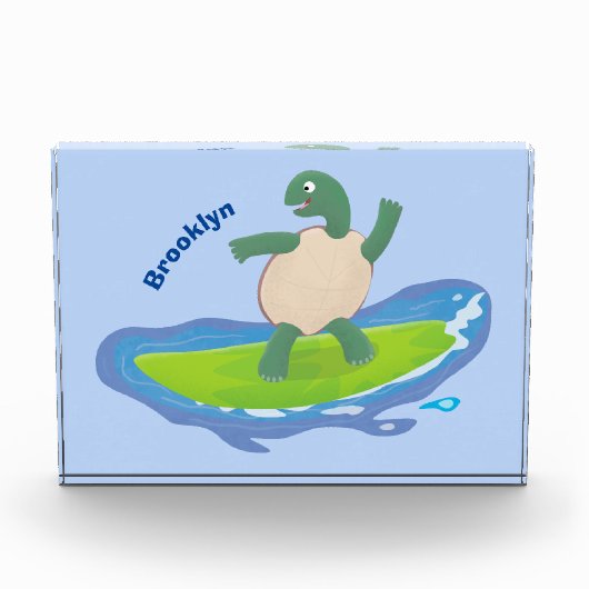 Funny tortoise golf surfende cartoon fotoblokken (Voorkant)
