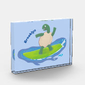 Funny tortoise golf surfende cartoon fotoblokken (Links)