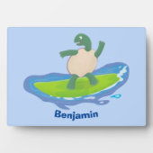 Funny tortoise golf surfende cartoon fotoplaat (voorkant)