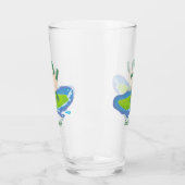 Funny tortoise golf surfende cartoon glas (Links)