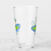 Funny tortoise golf surfende cartoon glas (Rechts)