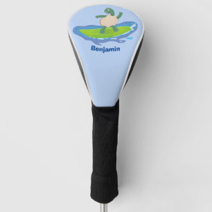 Funny tortoise golf surfende cartoon golfheadcover