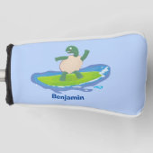 Funny tortoise golf surfende cartoon golfheadcover (Voorkant)